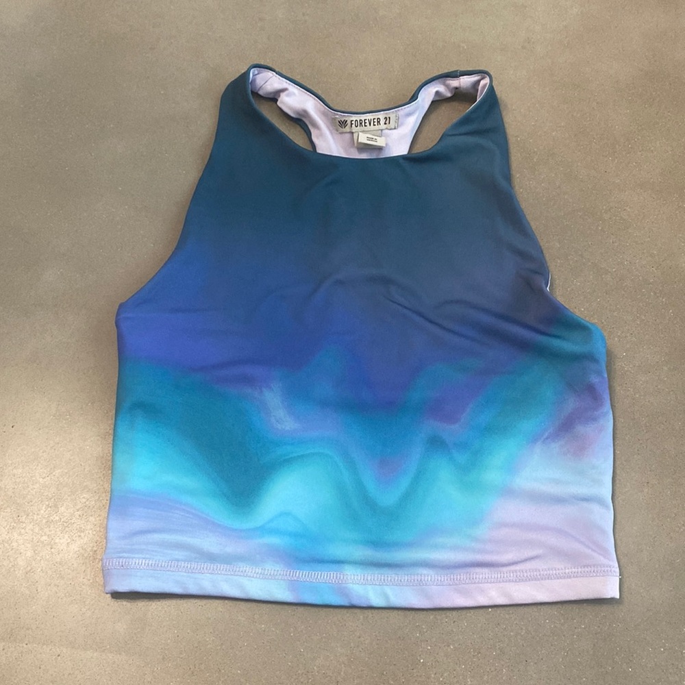 Marbled water colored Longline sports bra
